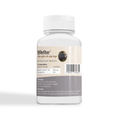 Activist Black Cumin Oil Capsules - Supplement Blister Pack and Capsule Formulation