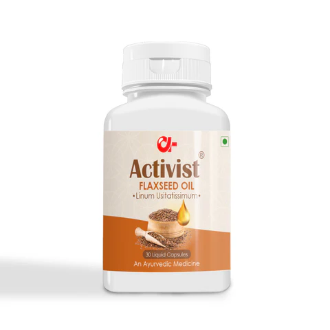 Activist Flaxseed Oil Capsules - Primary Bottle Packaging Front View