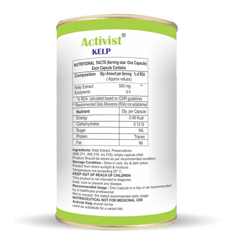 Activist Kelp Capsules - Supplement Blister Pack and Capsule Formulation
