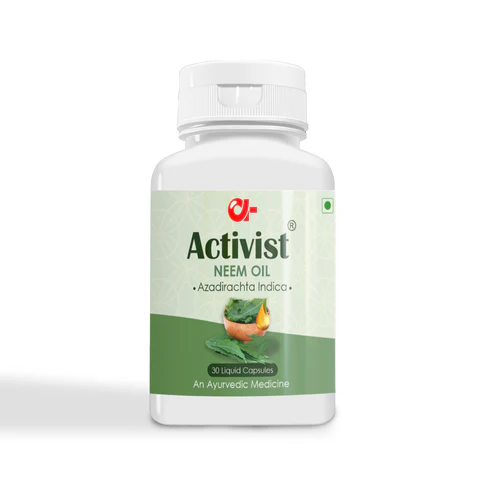 Activist Neem Oil Capsules - Primary Bottle Packaging Front View