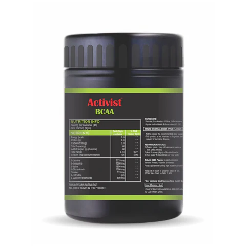 Activist BCAA Powder - Nutritional Information and Active Ingredients