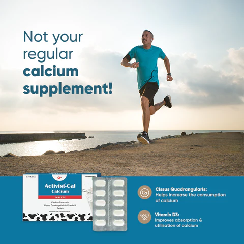Activist-Cal Calcium Tablets - 30 Tablets - Certified Quality and Secondary Packaging