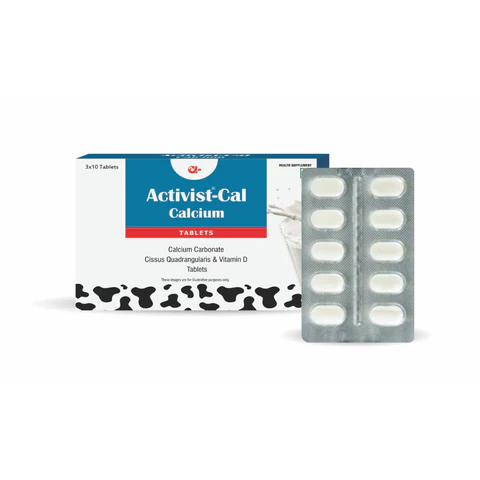 Activist-Cal Calcium Tablets - 30 Tablets - Primary Bottle Packaging Front View