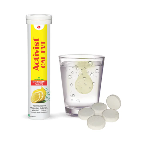 Activist CAL EVT Effervescent Tablets - Primary Bottle Packaging Front View