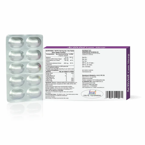 Activist Calm Sleep Tablets - Supplement Blister Pack and Capsule Formulation