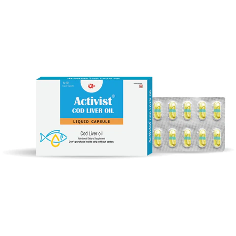 Activist Cod Liver Oil Capsules - Primary Bottle Packaging Front View