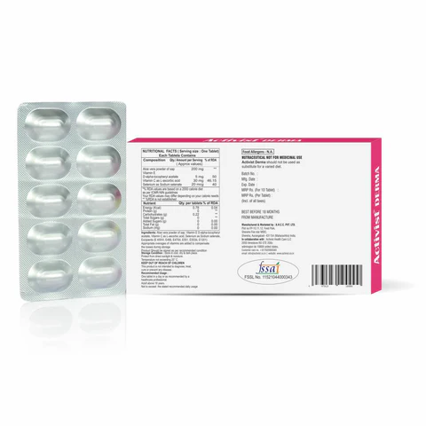 Activist Derma Tablets - Supplement Blister Pack and Capsule Formulation