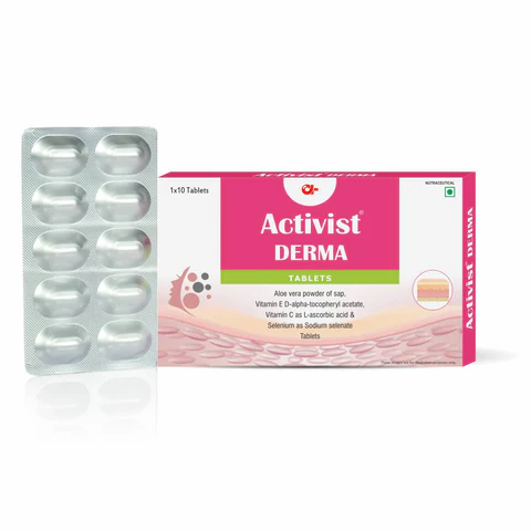 Activist Derma Tablets - Primary Bottle Packaging Front View