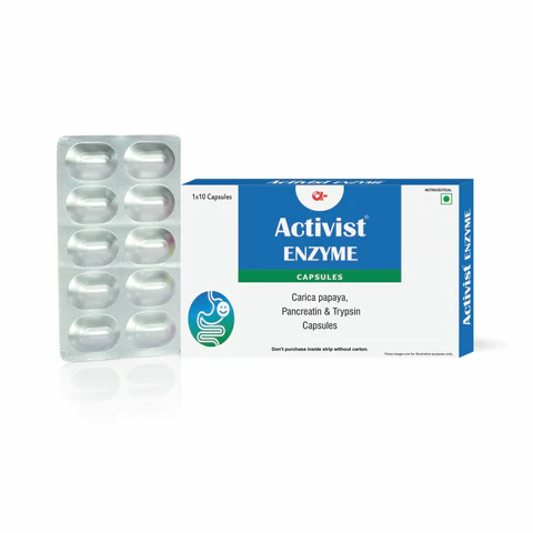 Activist Enzyme Capsules - Primary Bottle Packaging Front View