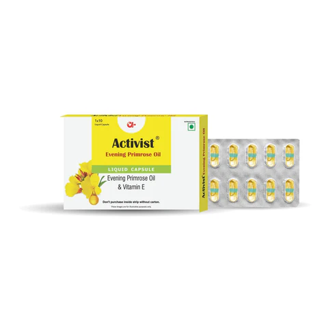 Activist Evening Primrose Oil Capsules - Primary Bottle Packaging Front View
