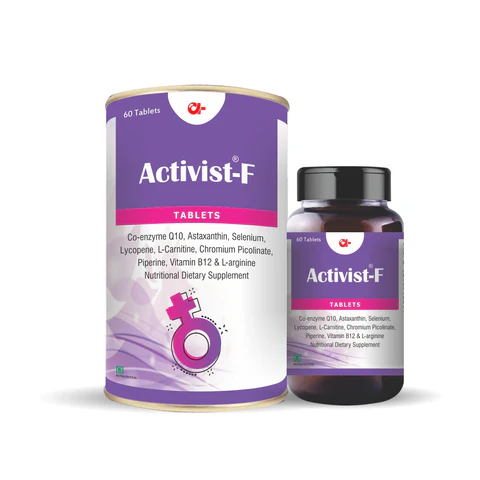 Activist-F Tablets - Primary Bottle Packaging Front View
