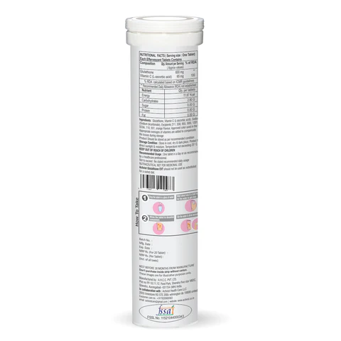 Activist Glutathione EVT Effervescent Tablets - Nutritional Information and Active Ingredients