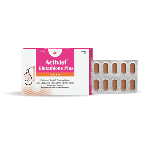 Activist Glutathione Plus Tablets - Primary Bottle Packaging Front View