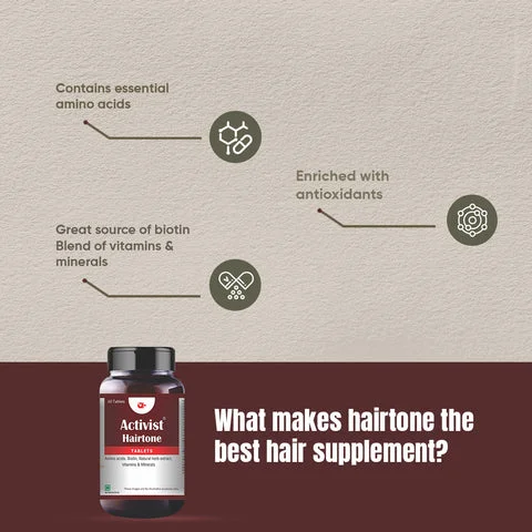 Activist Hairtone Tablets - 30 Tablets - Nutritional Information and Active Ingredients