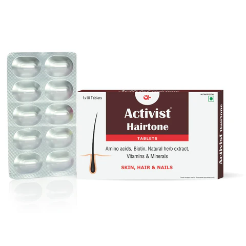Activist Hairtone Tablets - 30 Tablets - Primary Bottle Packaging Front View