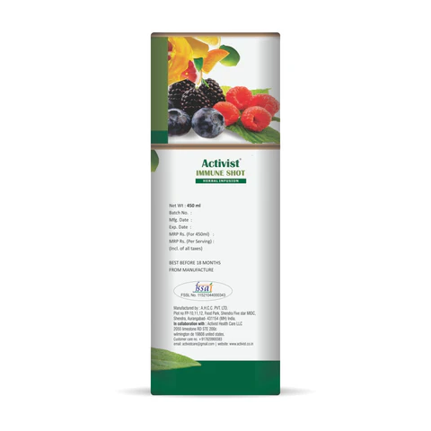 Activist Immune Shot Syrup - Supplement Blister Pack and Capsule Formulation