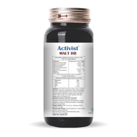 Activist Malt HB Spread - Supplement Blister Pack and Capsule Formulation