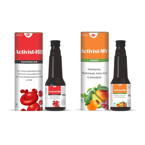 Activist MV+ HB Syrup - Primary Bottle Packaging Front View
