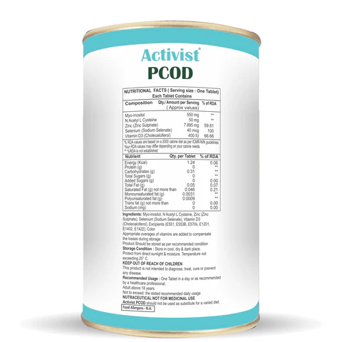 Activist PCOD Tablets - Supplement Blister Pack and Capsule Formulation