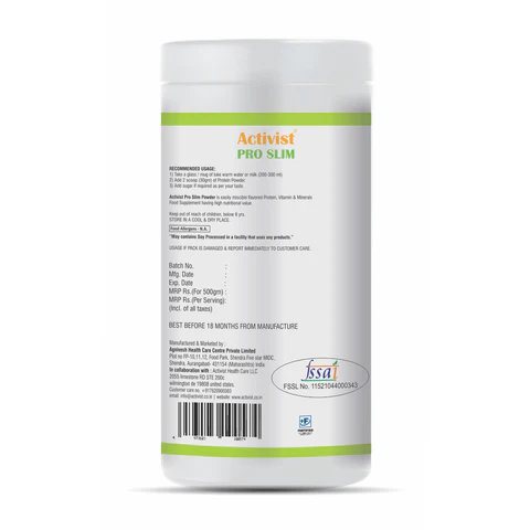 Activist Pro Slim Protein Powder - Nutritional Information and Active Ingredients