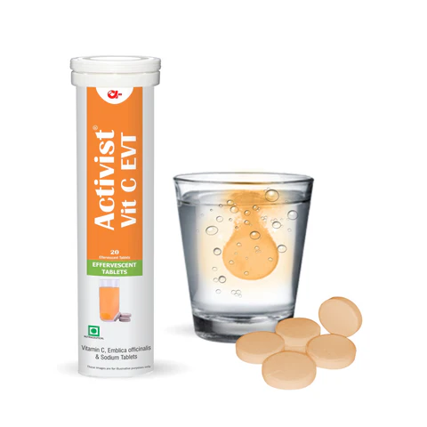 Activist Vit C EVT Effervescent Tablets - Primary Bottle Packaging Front View