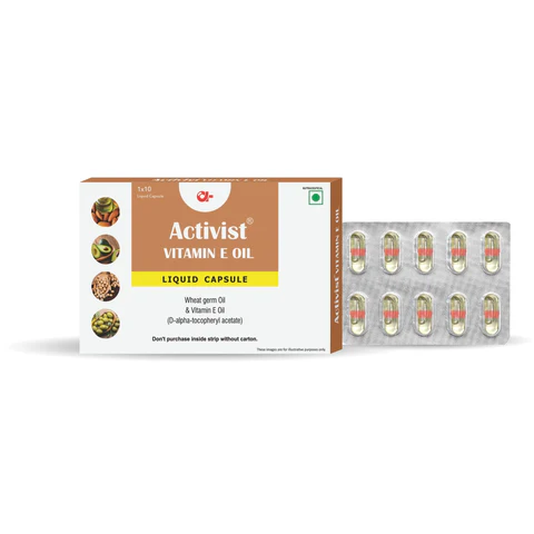 Activist Vitamin E Oil Capsules - 30 Capsules - Primary Bottle Packaging Front View